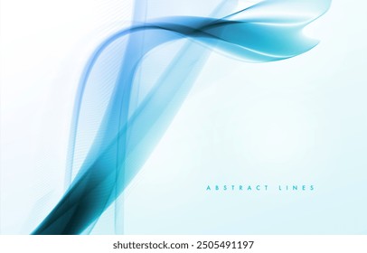 Abstract blue dynamic waves. Modern abstract cover. Graphic concept for your design