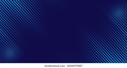 Abstract blue dynamic wavy line dotted texture ,Dark blue background with copy space. Modern futuristic simple dots pattern, vector illustration eps10