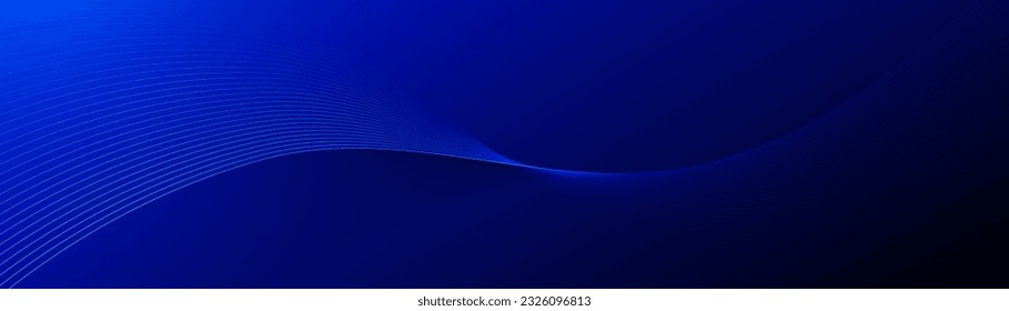 Abstract blue dynamic wavy lines curve background. Futuristic hi-technology. Landing page. Banners, flyers, and presentations. Vector illustration