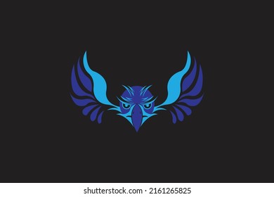 Abstract blue eagle logo vector