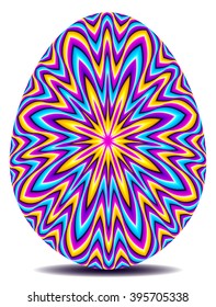 Abstract blue easter egg (optical expansion illusion)