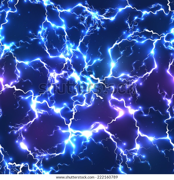 Abstract Blue Electric Lightning Vector Seamless Stock Vector (Royalty ...