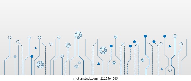 Abstract of blue electronic or electrical line connection engineering technology concept on white background, vector background 