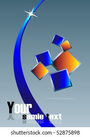 Abstract blue element background. Clip-art