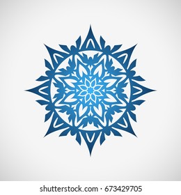 Abstract blue element. Blue star, flower.