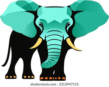 Abstract blue Elephant, Vector Illustrator
