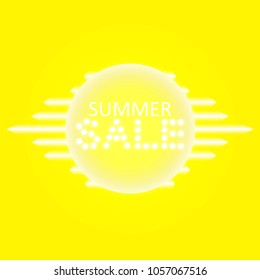 Abstract blue energy ring with bitcoin on a yellow background.