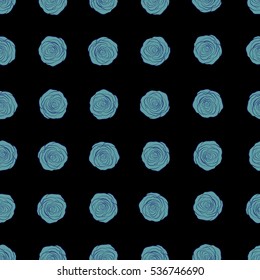 Abstract blue english roses seamless pattern.