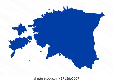 Abstract Blue Estonia Mapa simples