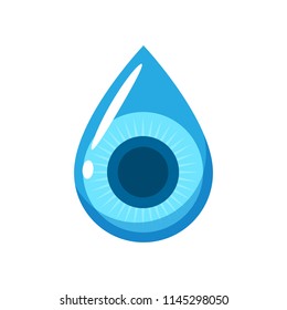 abstract Blue Eye Drop. Isolated Vector Illustration
