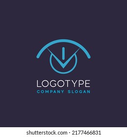Logo abstracto de ojos azules. Logo en vector.