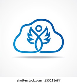 Abstract blue fairy with cloud stock vector 