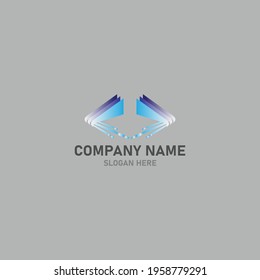 Abstract Blue Fast Forward Logo design template