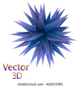Abstract blue figure with spikes