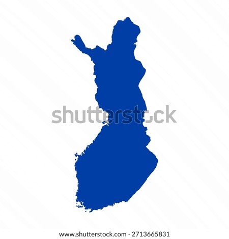 Abstract Blue Finland Simple Map