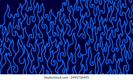 Fondo de fuego azul Abstractas. Fondo de llama Abstractas. fondo de fuego de garabato. fondo de patrón de fuego azul. Patrón de llama de fuego.