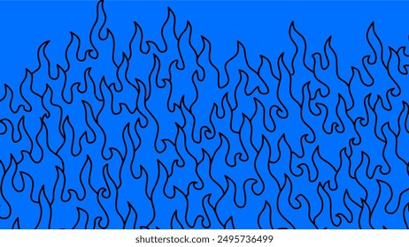 Abstract blue Fire Background. Abstract flame Background. doodle fire background. blue Fire Pattern background. Fire flame pattern.