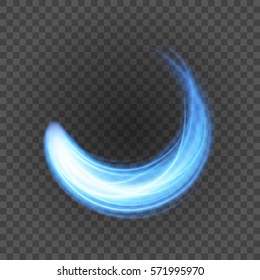 Abstract blue fire flame light on black background vector illustration. Burning flames translucent elements special Effect.