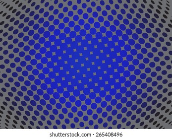 Abstract blue fisheye background with squares