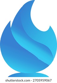 Logotipo azul Abstractas de la llama, diseño moderno del Vector del símbolo del fuego de la energía del gradiente.