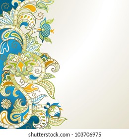 Abstract Blue Floral