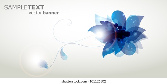 Abstract blue floral background