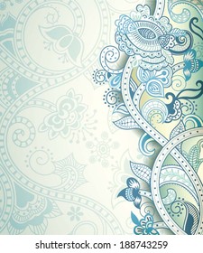 Abstract Blue Floral Background