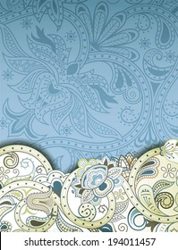 Abstract Blue Floral Background