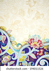 Abstract Blue Floral Background
