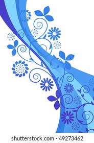 Abstract blue floral background