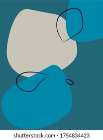 Abstract blue floral background. Calm and relaxing art