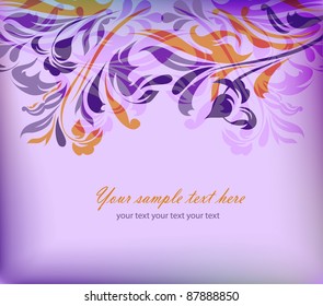 Abstract blue floral background with your text for your card, invitation, wedding, illustration, wallpaper, postcard, greeting (vector version eps 10)