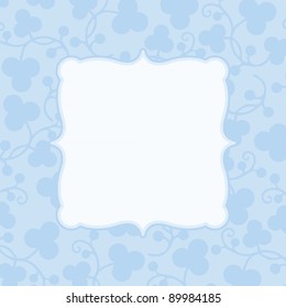 abstract blue floral frame with copy space