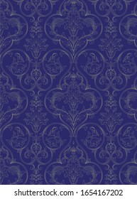 Abstract blue floral modern background repeat pattern