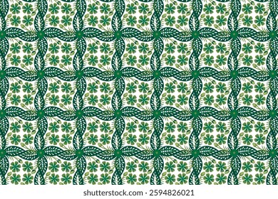 Abstract blue floral seamless pattern set with tree designs for creative projects
