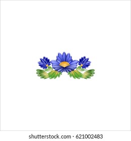 Abstract blue flower and buds