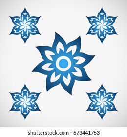 Abstract blue flower. Decorative element.