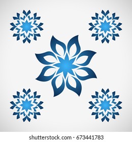 Abstract blue flower. Decorative element.