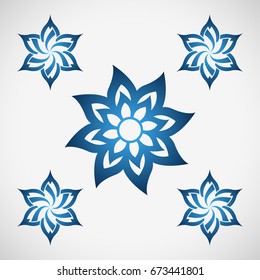 Abstract blue flower. Decorative element.