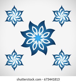 Abstract blue flower. Decorative element.