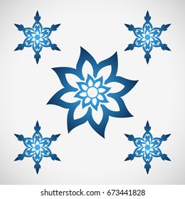 Abstract blue flower. Decorative element.