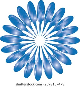 Abstract Blue Flower Design with Glossy Petal Pattern