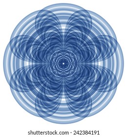Abstract blue flower, element sacred geometry pattern design balance background