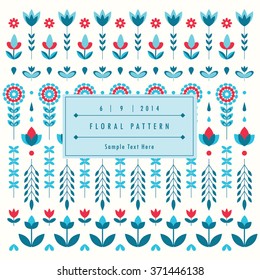 abstract blue flower geometric set pattern background
