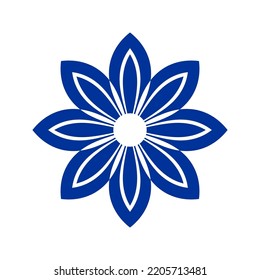 Abstract Blue Flower Icon. Element for Design. Vector Art.