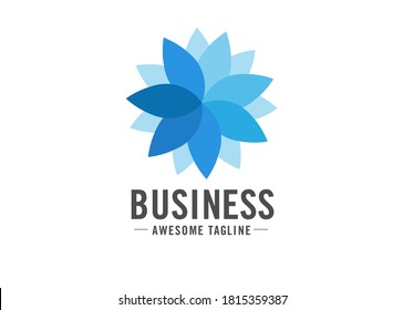 abstract blue flower logo vector illustration