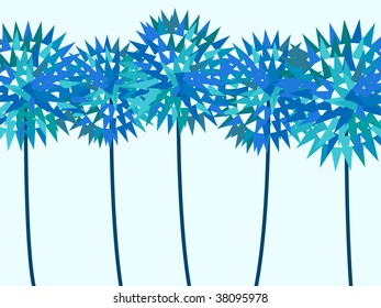 abstract blue flowers