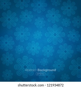 Abstract blue flowers background
