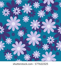 Abstract blue flowers background