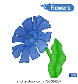 Abstract blue flowers isolated